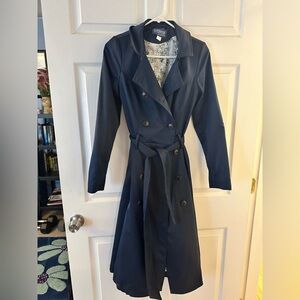 Collectif 40s Korrina Swing Trench Coat in Navy XS